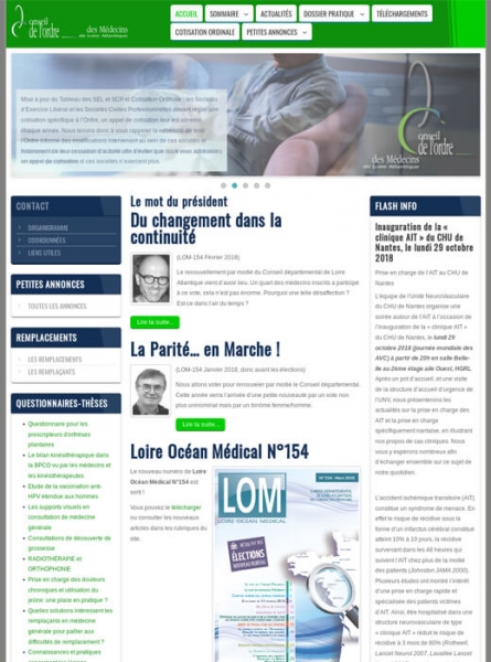 Refonte de site web responsive
Conseil de l'Ordre des Médecins de Loire-Atlantique - Nantes.